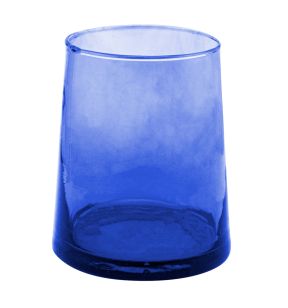 Low form tumbler van mondgeblazen gerecycled glas blauw gerecycled glas 25 cl Lily Pro.mundi
