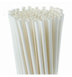 Pailles blanc papier Ø 0,6 cm 19,7 cm Earth Essentials (250 pièces)