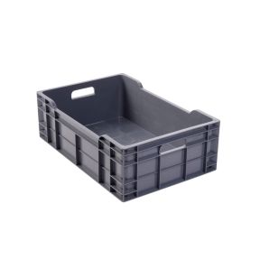 Volle bak Zonder deksel grijs plastic xx20 40 L vaste bodem geperforeerde wanden Gilac