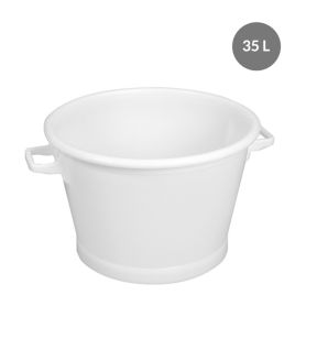 Bak Zonder deksel wit plastic xx31.5 35 L vaste bodem volle wanden Gilac