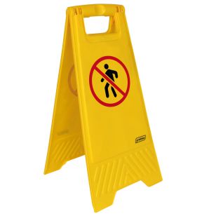 Waarschuwingsbord voetgangers verboden rechthoekig geel 28 Probbax