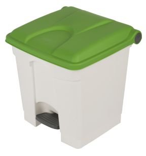 Collecteur à pédale plastique 30 L blanc Probbax