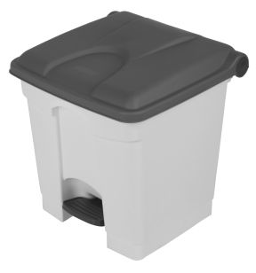 Collecteur à pédale plastique 30 L blanc Probbax