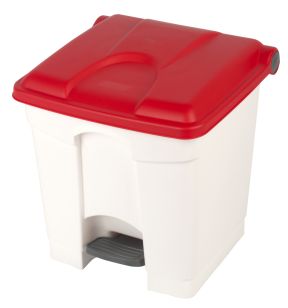 Collecteur à pédale plastique 30 L blanc Probbax
