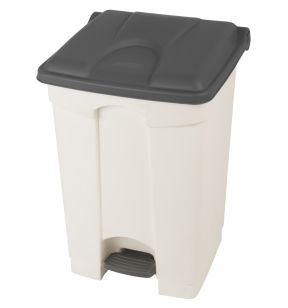 Collecteur à pédale plastique 45 L blanc Probbax