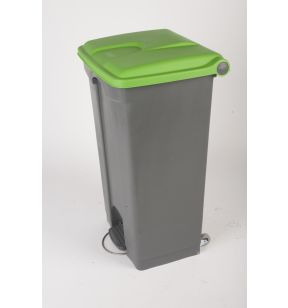 Collecteur à pédale plastique 90 L gris Probbax
