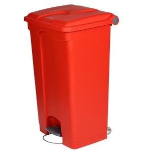 Collecteur à pédale plastique 90 L rouge Probbax