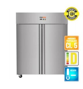 Armoire de congélation 2 portes froid négatif 1400 L 3 niveaux Proinox