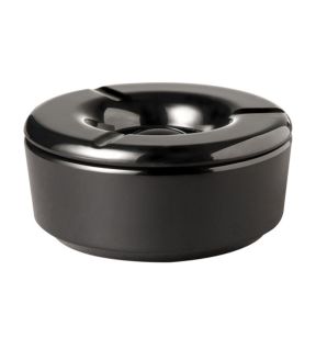 Cendrier rond noir mélamine Ø 11,5 cm 5 cm Aps