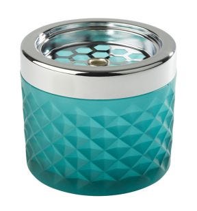 Cendrier turquoise verre Ø 9,5 cm 8 cm Aps