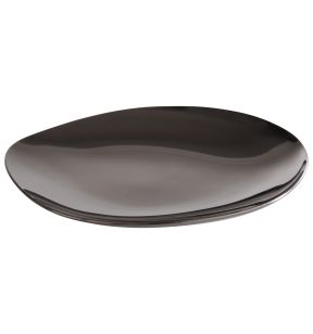 Set de 4 assiettes mise en bouche inox 18/10 noir 9x9x1 cm Pebbles Aps