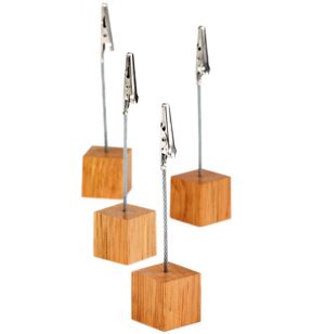 Set de 4 portes-étiquettes et 20 étiquettes carré beige 2,5x2,5x12 cm Aps