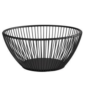 Corbeille à pain et à fruits rond noir métal Ø 17,5 cm 8 cm Svart Aps