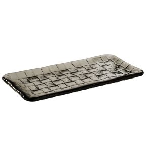 Plateau sushi verre gris 26x13x1,5 cm Takashi Aps