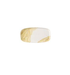 Assiette coupe plate rectangulaire Gold porcelaine vitrifiée 30x15 cm Tide Churchill
