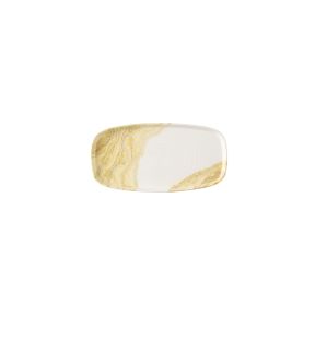 Assiette coupe plate rectangulaire Gold porcelaine vitrifiée 18x35 cm Tide Churchill