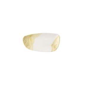 Assiette coupe plate rectangulaire Gold porcelaine vitrifiée 15,5x30 cm Tide Churchill