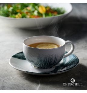Sous-tasse à expresso rond Black porcelaine vitrifiée Ø 11 cm Tide Churchill