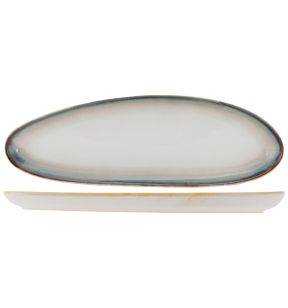 Plateau de service ovale blanc porcelaine 36 cm Akoya Proof