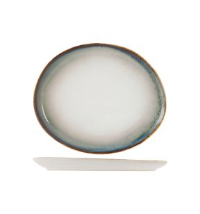 Assiette à dessert ovale blanc porcelaine 21x17 cm Akoya Proof