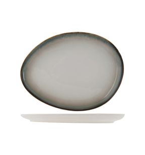 Assiette plate ovale blanc porcelaine 30x23 cm Akoya Proof
