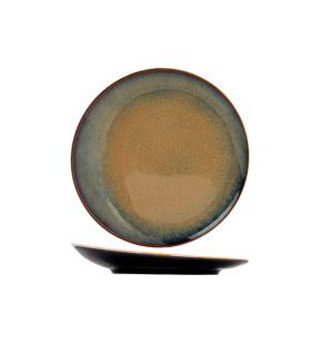 Assiette plate à bord incurvé rond noir porcelaine Ø 18 cm Bogota Proof