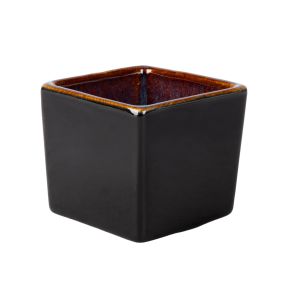 Pot carré noir porcelaine 6 cm Bogota Proof