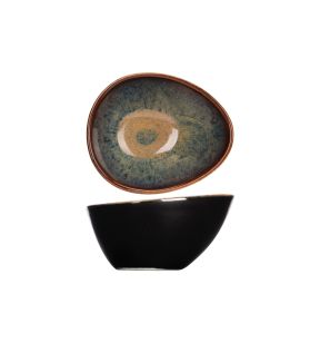 Coupelle ovale noir porcelaine 9 cm Bogota Proof