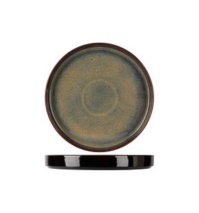 Assiette plate à bord droit rond noir porcelaine Ø 25 cm Bogota Proof