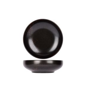 Assiette creuse rond noir porcelaine Ø 23 cm Etna Proof