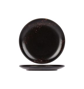 Assiette plate rond noir porcelaine Ø 20 cm Etna Proof