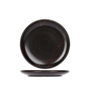 Assiette plate rond noir porcelaine Ø 25 cm Etna Proof