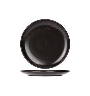 Assiette plate rond noir porcelaine Ø 28 cm Etna Proof