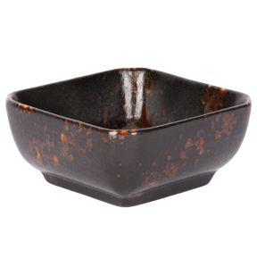 Coupelle carré noir porcelaine 8 cm Etna Proof