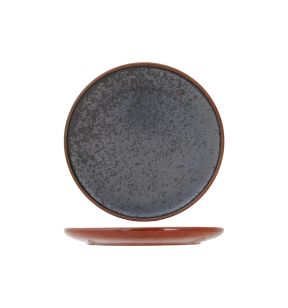 Assiette plate rond brun porcelaine Ø 21 cm Elements Maroon Proof