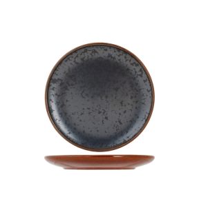 Assiette plate rond brun porcelaine Ø 16 cm Elements Maroon Proof