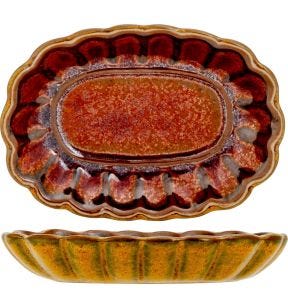 Coupelle ovale jaune porcelaine Elements Mustard Proof