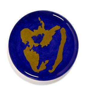 Plat bord rond lapis lazuli pepper gold geglazuurd aardewerk Ø 35 Feast By Ottolenghi Serax