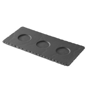 Schoteltje voor gastronomisch koffiekopje rechthoekig zwart culinair x12 Basalt Revol