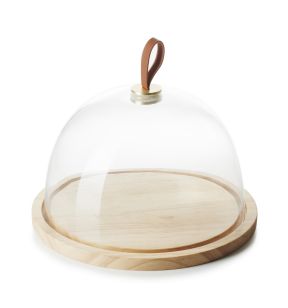 Cloche avec socle bois verre Ø 30,5 cm 25 cm Revol