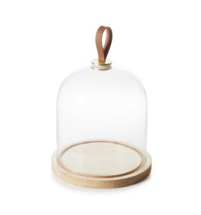 Cloche avec socle bois verre Ø 20 cm 24 cm Revol