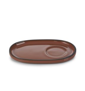 Schoteltje voor espressokop ovaal rood culinair 13.5 Caractere Revol