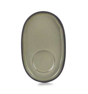 Sous-tasse à expresso ovale vert porcelaine culinaire 13,5 cm  Caractère Revol