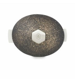 Couvercle pour cocotte ovale noir porcelaine culinaire 32,5x26,5 cm Revolution 2 Revol
