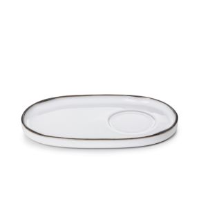 Sous tasse à thé ovale blanc porcelaine culinaire 18 cm  Caractère Revol