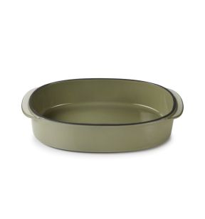 Plat ovale vert porcelaine culinaire 26 cm  Caractère Revol