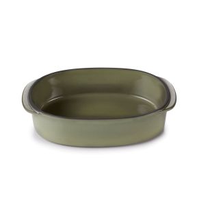 Plat ovale vert porcelaine culinaire 19 cm  Caractère Revol
