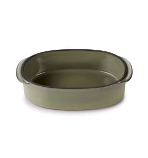 Plat ovale vert porcelaine culinaire 16 cm  Caractère Revol
