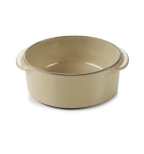 Cocotte sans couvercle rond beige porcelaine culinaire Ø 12 cm  Caractère Revol