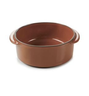 Cocotte sans couvercle rond rouge porcelaine culinaire Ø 12 cm  Caractère Revol